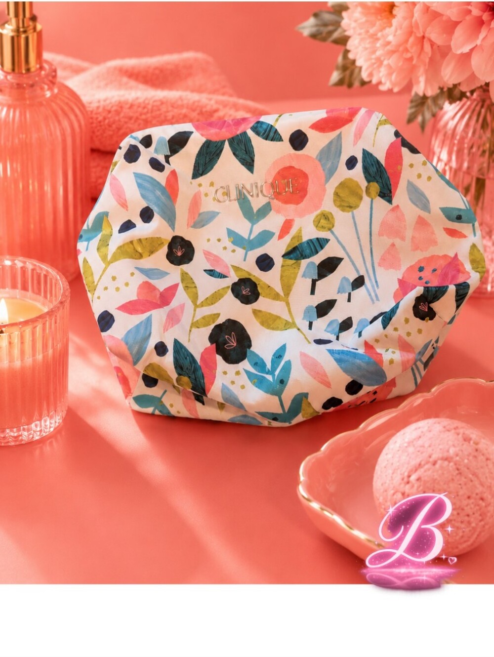 💛3/$15 Clinque Floral Makeup Bag